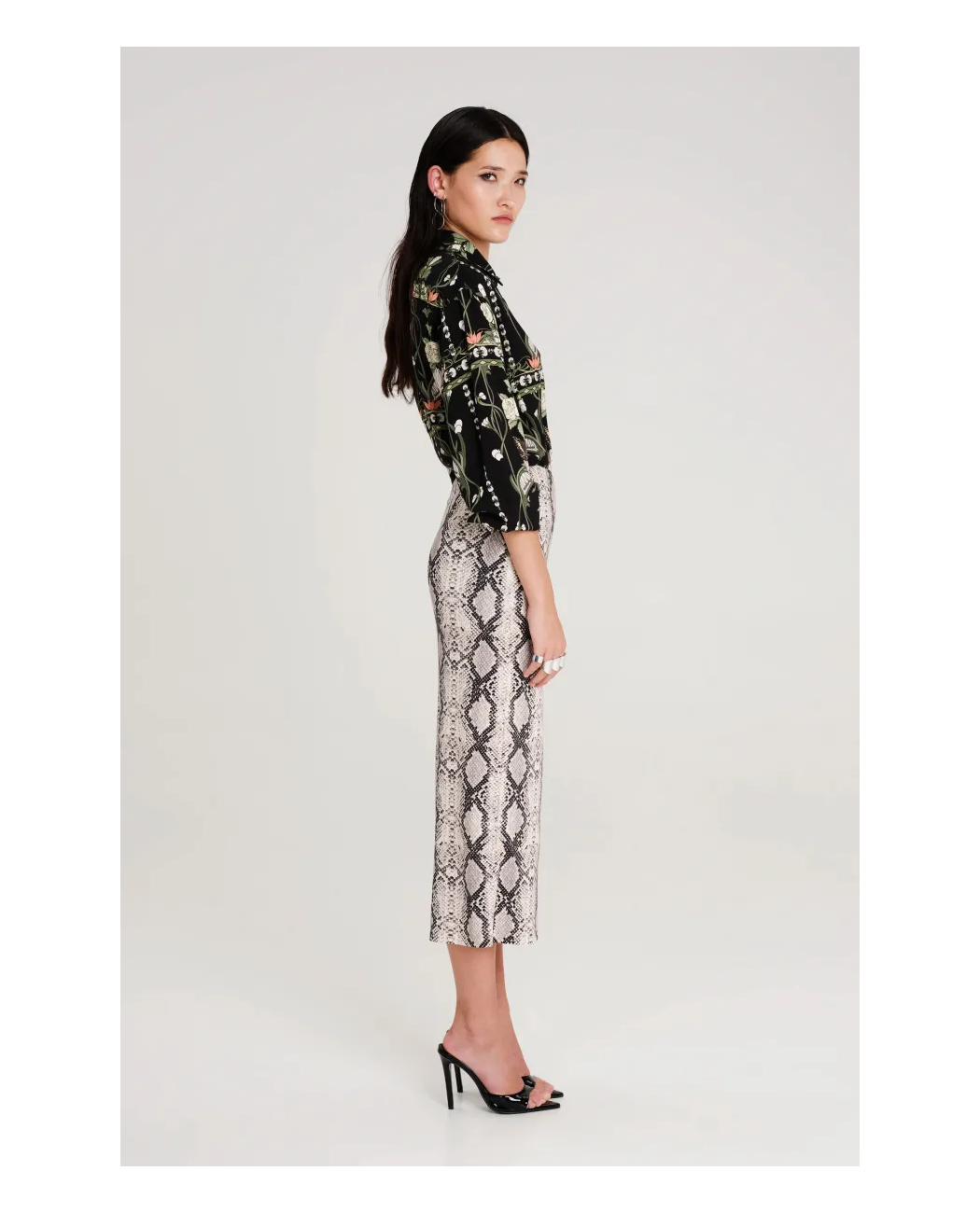 SERPENTINE MIDI SKIRT