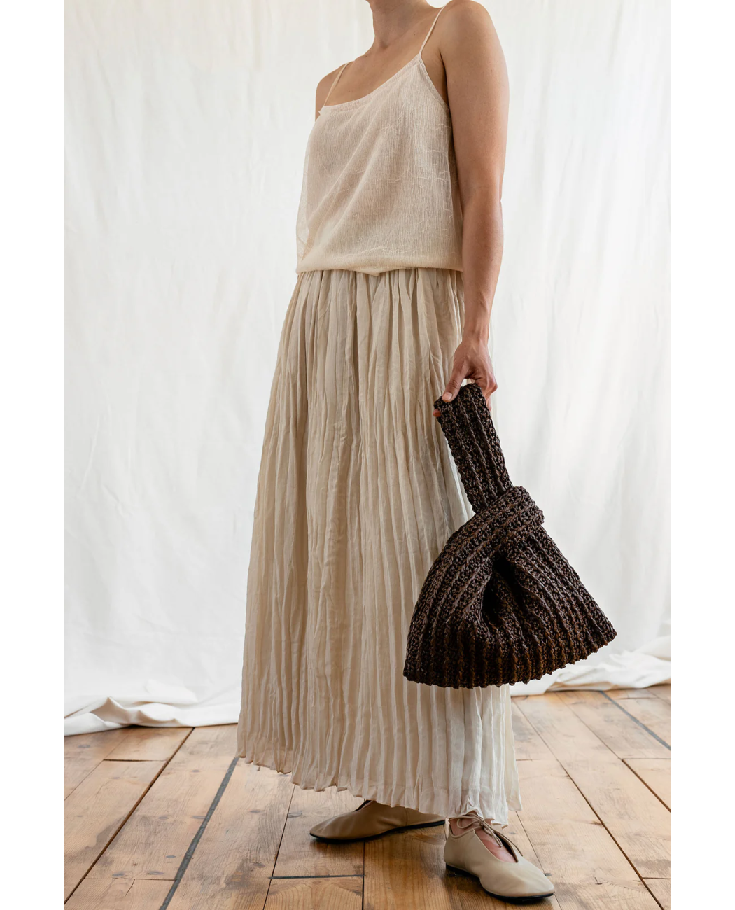 Raffia Knot Bag in Pecan