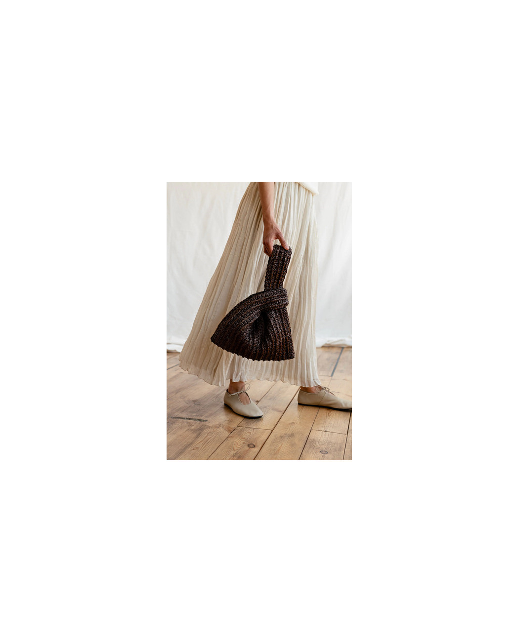 Raffia Knot Bag in Pecan