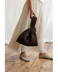 Raffia Knot Bag in Pecan