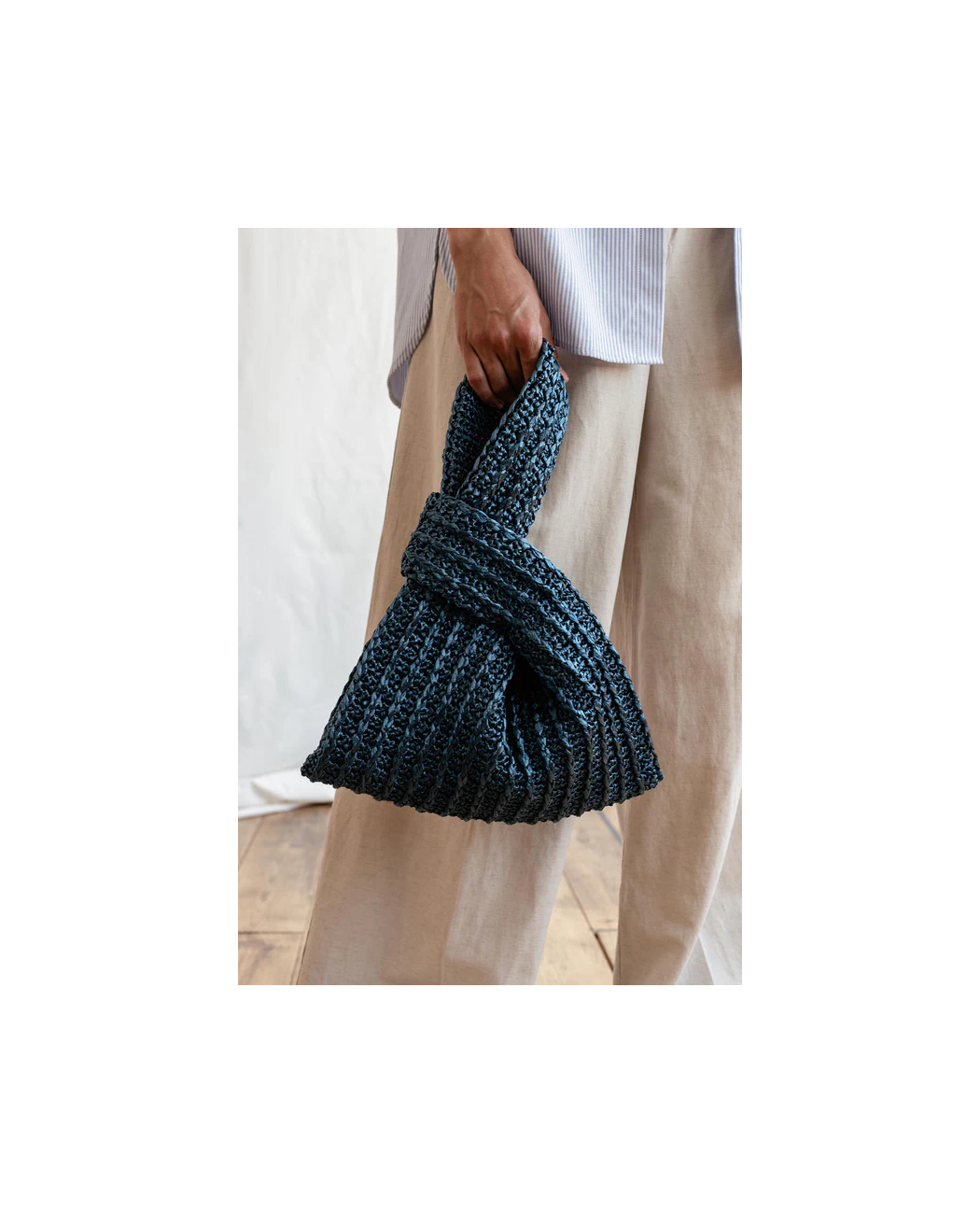Raffia Knot Bag in Cove