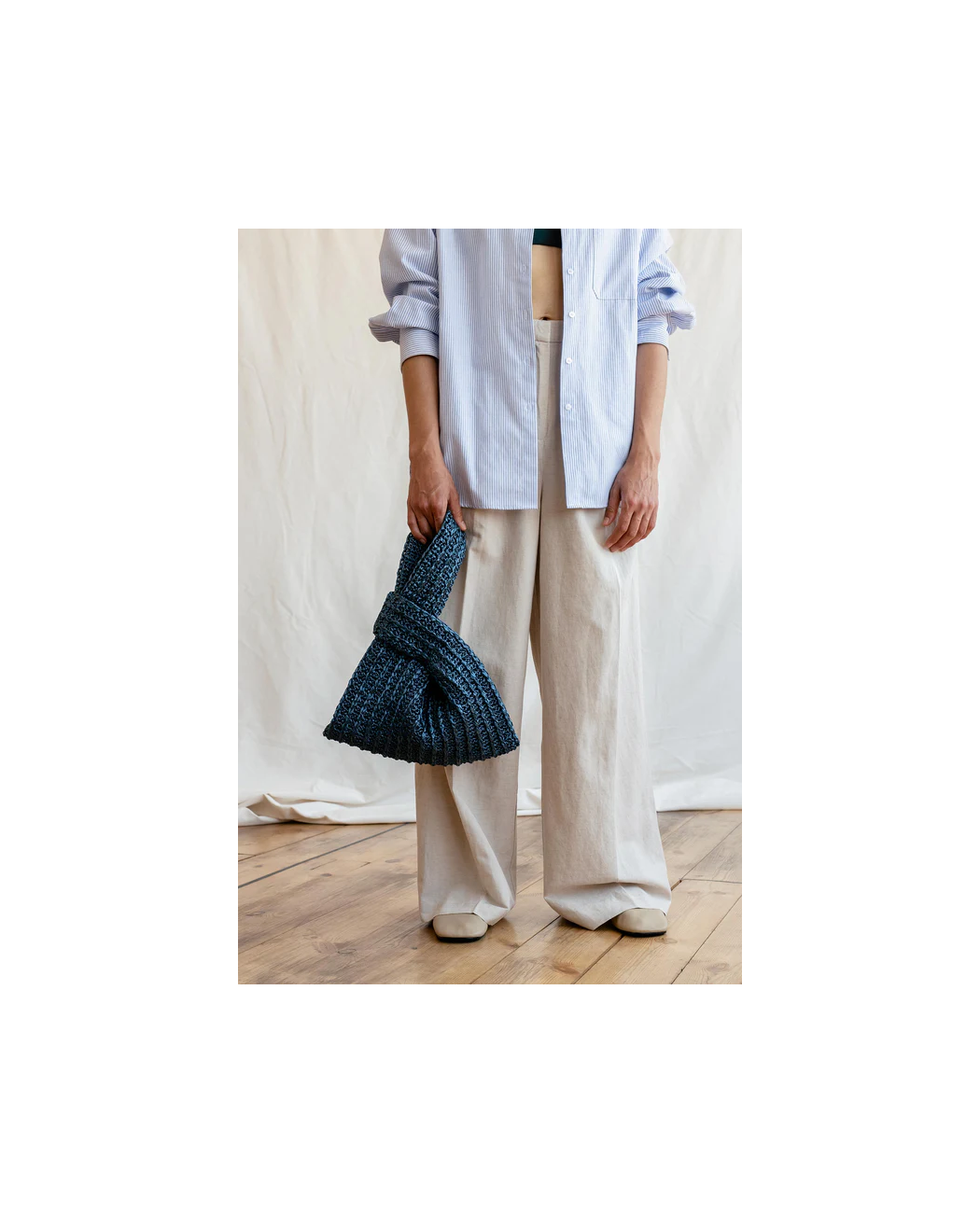 Raffia Knot Bag in Cove