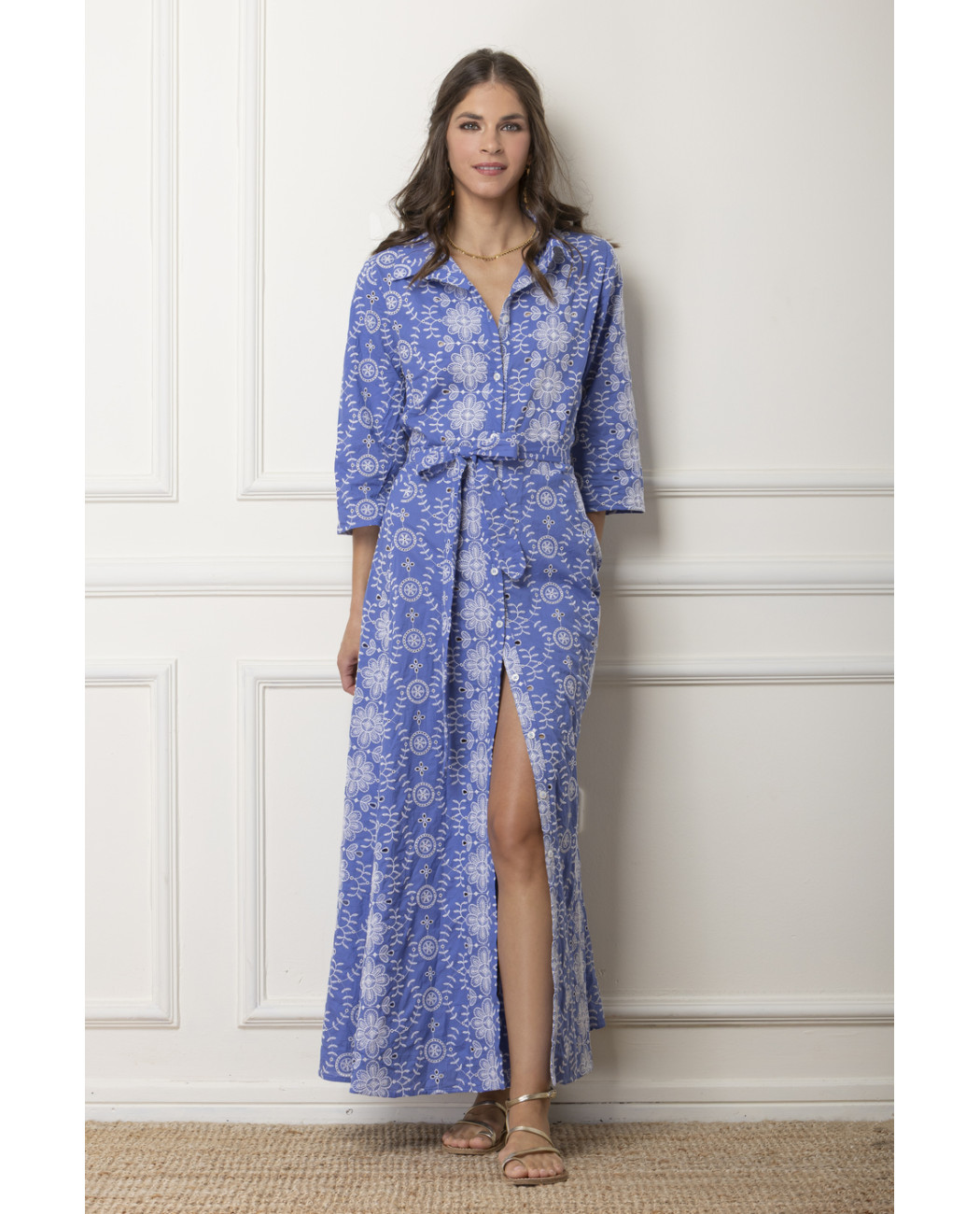 EMBROIDERED MAXI DRESS "ISMINI"