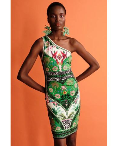 OASIS ONE SHOULDER BODYCON DRESS